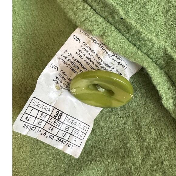 Bianca Green Boiled Wool 2-Button Blazer Jacket Soft Shell Size 8 Art To Wear - Picture 7 of 7